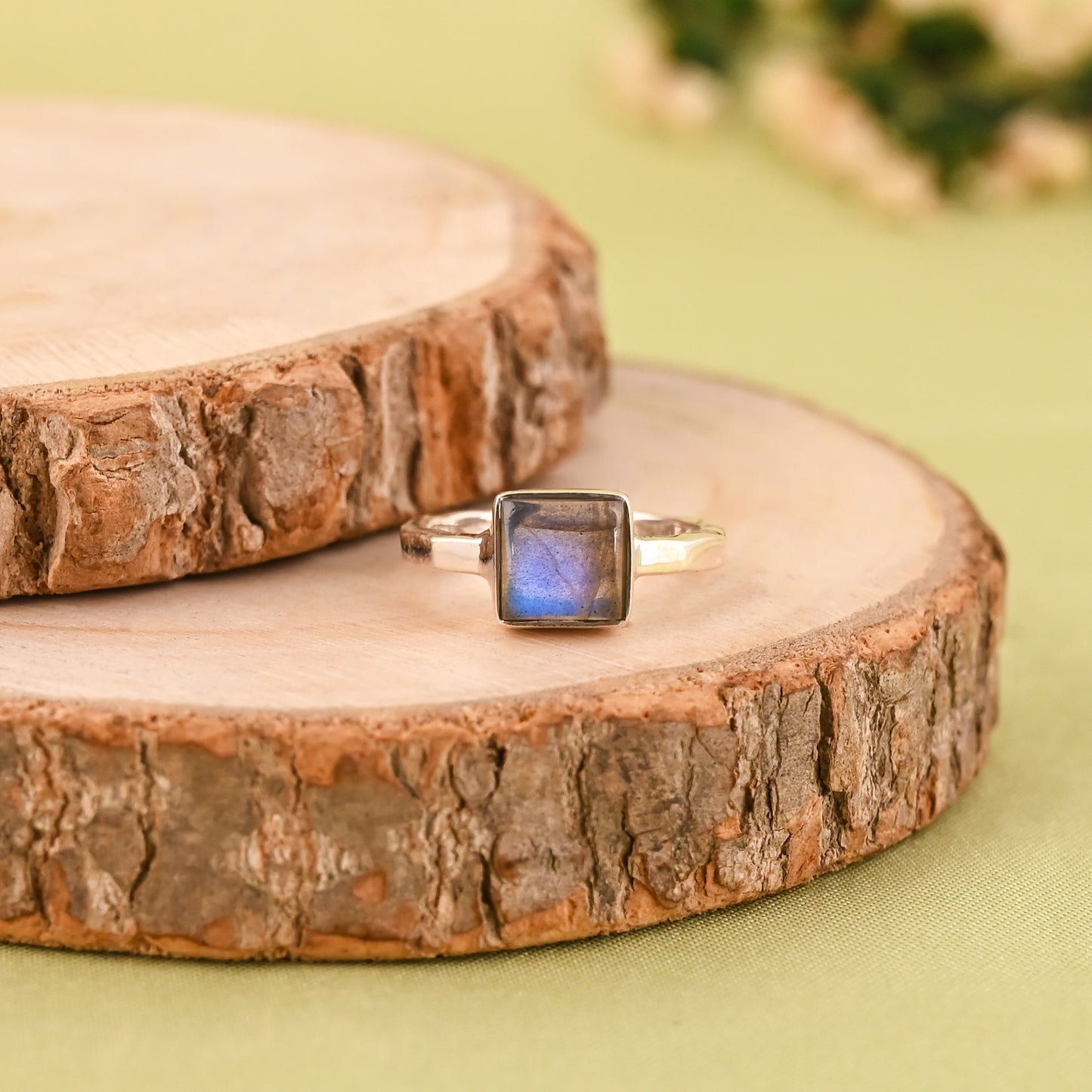 Designer 925 Silver Bezel Set Ring | Genuine Labradorite Dainty Ring | Healing Gemstone Jewelry | Bridal Jewelry | Personalized Gift