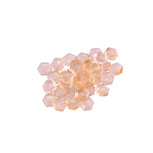 Peach Morganite Hydro 12x12mm Hexagon Checker Cut 167.50 Cts Wholesale 32 Pcs Gemstone Lot