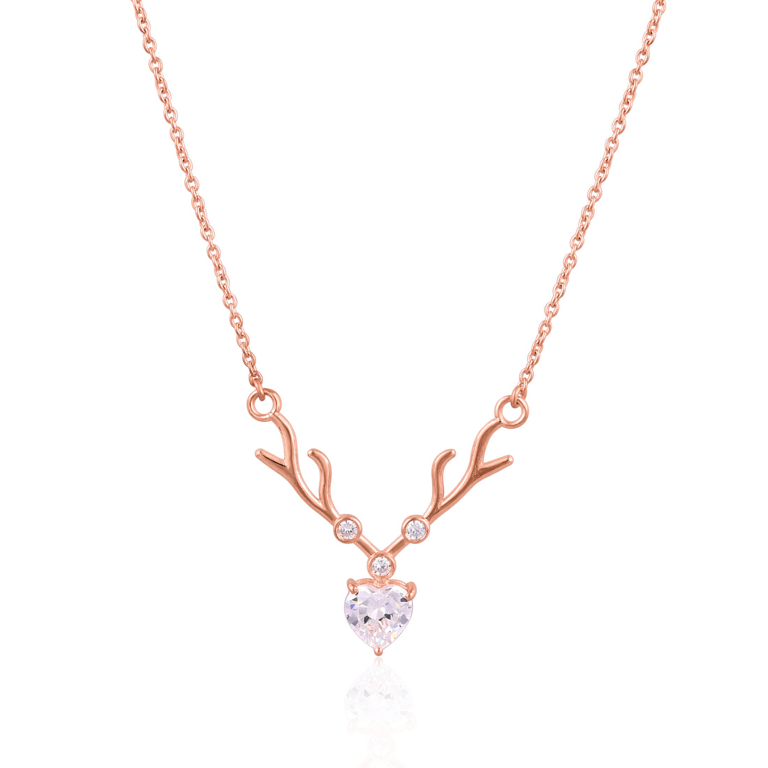 925 Sterling Silver Rose Gold Deer Necklace