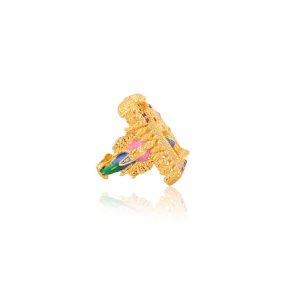 Dashavtara 925 Silver Enamel Ring