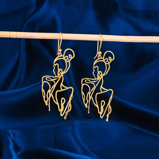 Abstract Woman Silhouette Dangles