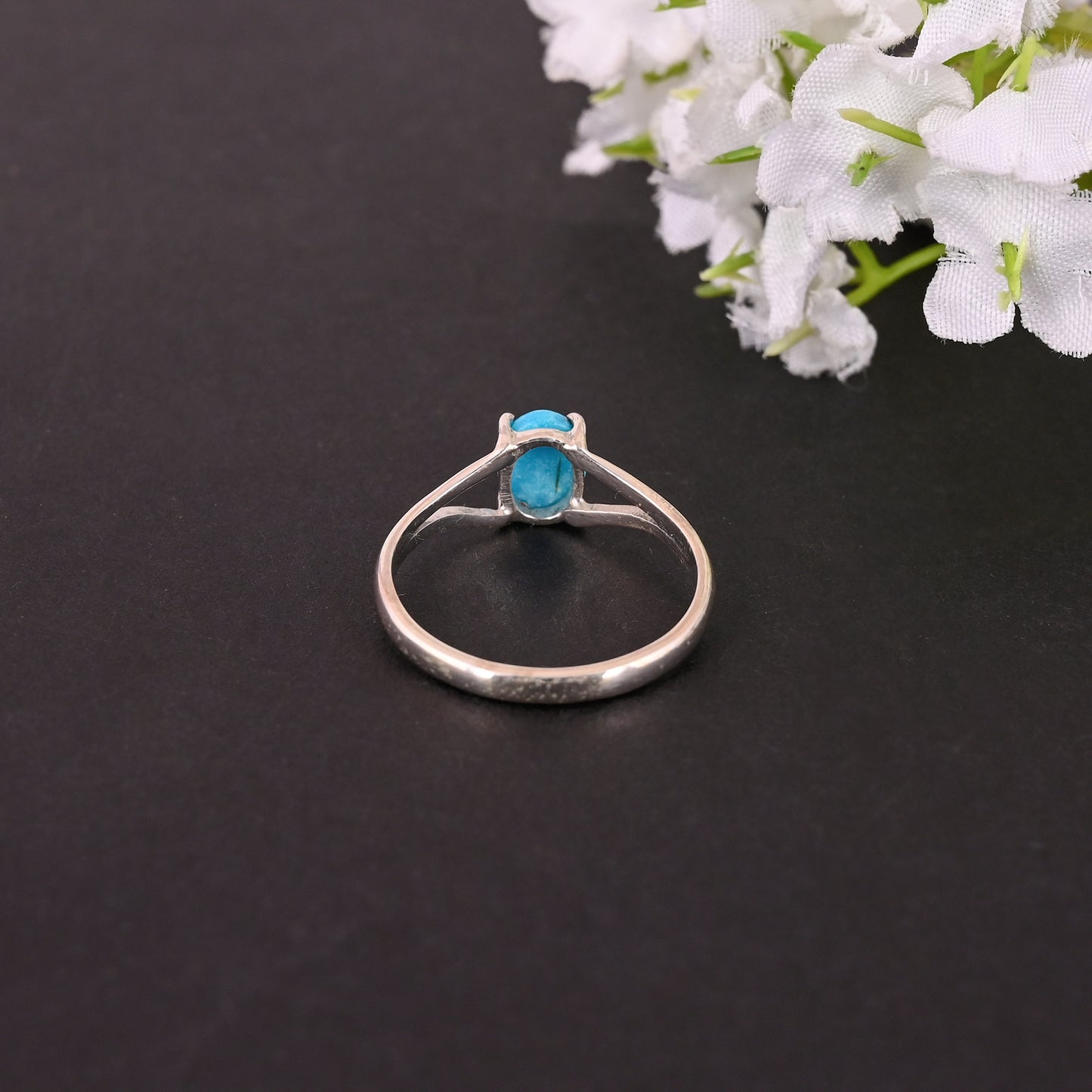 Turquoise Ring, Solid Silver Ring, Blue Turquoise Ring, Oval Cut Stone Ring, 925 Sterling Silver Jewelry, Statement Ring For Women