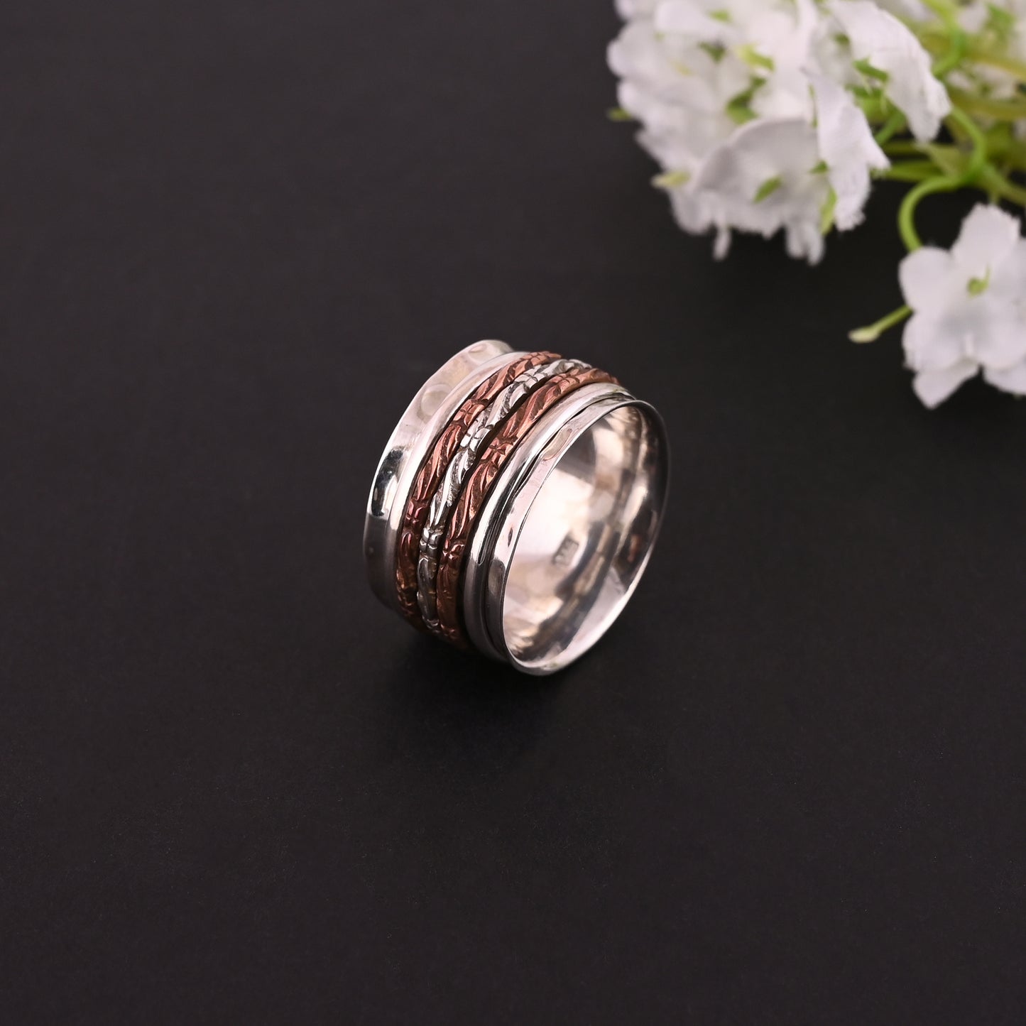 Handmade 925 Silver Antique Look Ring, Sterling Silver Ring, Textured Ring, Unisex Ring