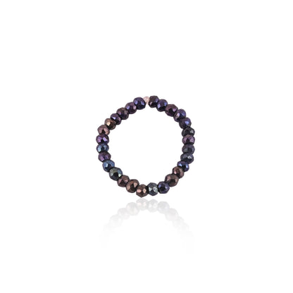 Beads Stackable Rings, Stretchable Elastic Handmade Rings, Gemstone Rings, Round 3 MM Beads Ring, Healing Crystal Beads Ring, Promise Rings