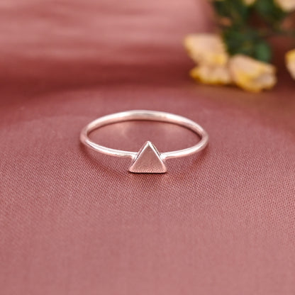 Minimalist 925 Silver Triangle Ring