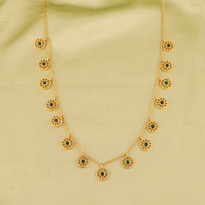 Boho Wheel Station Brass Necklace