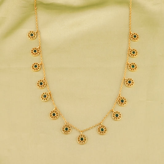 Boho Wheel Station Brass Necklace