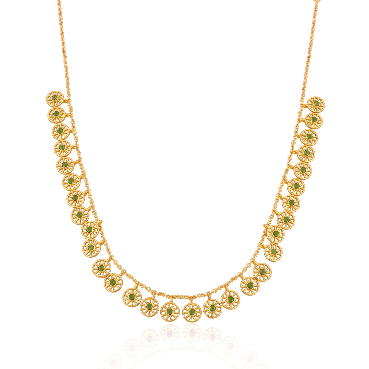 Boho Wheel Station Brass Necklace