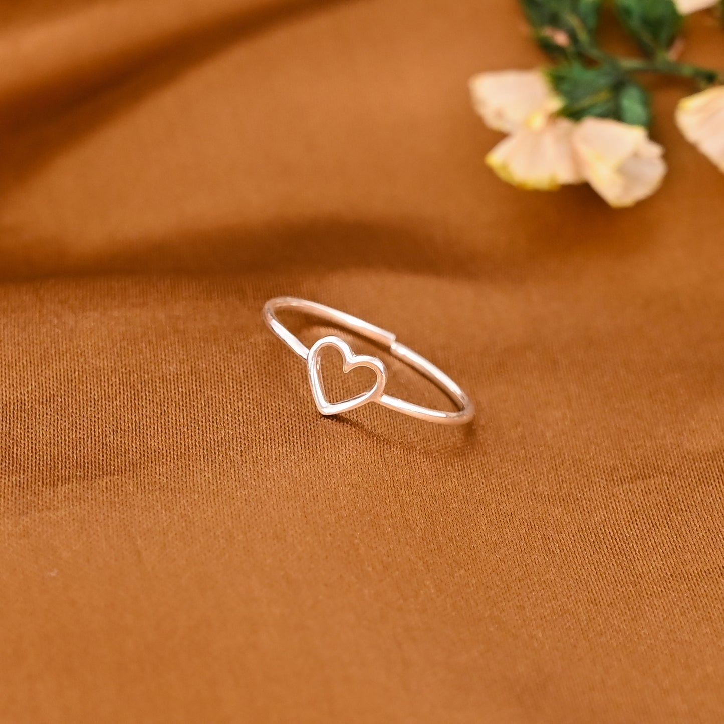 925 Silver Adjustable Heart Ring