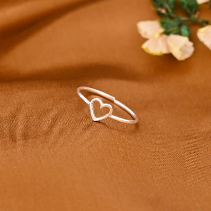 925 Silver Adjustable Heart Ring