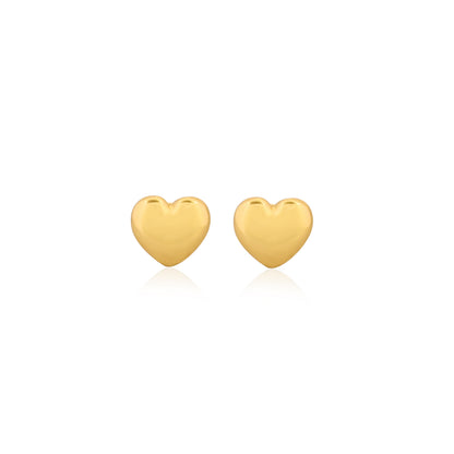 Heart Shape Brass Stud Earring