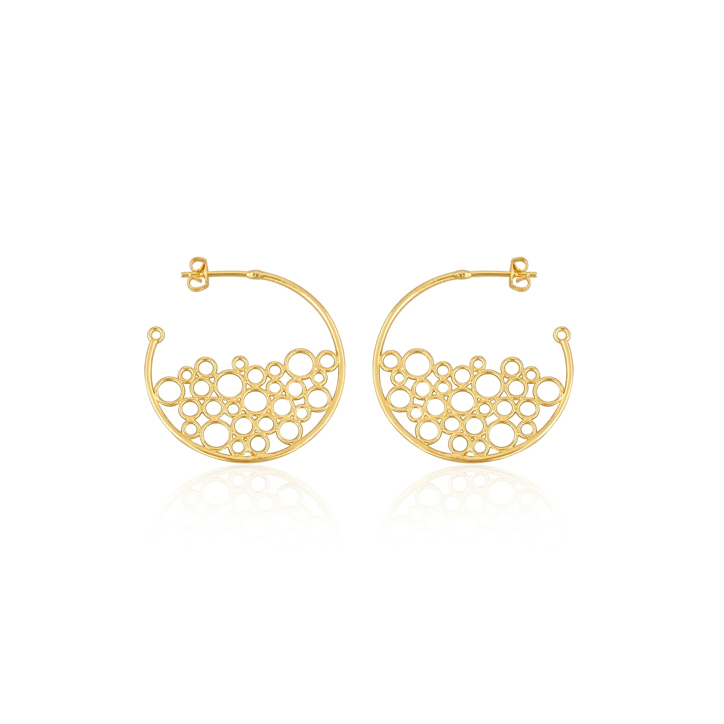 Bubble Brass Hoop Earrings