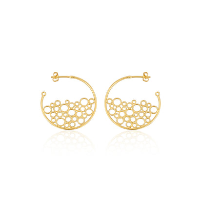 Bubble Brass Hoop Earrings
