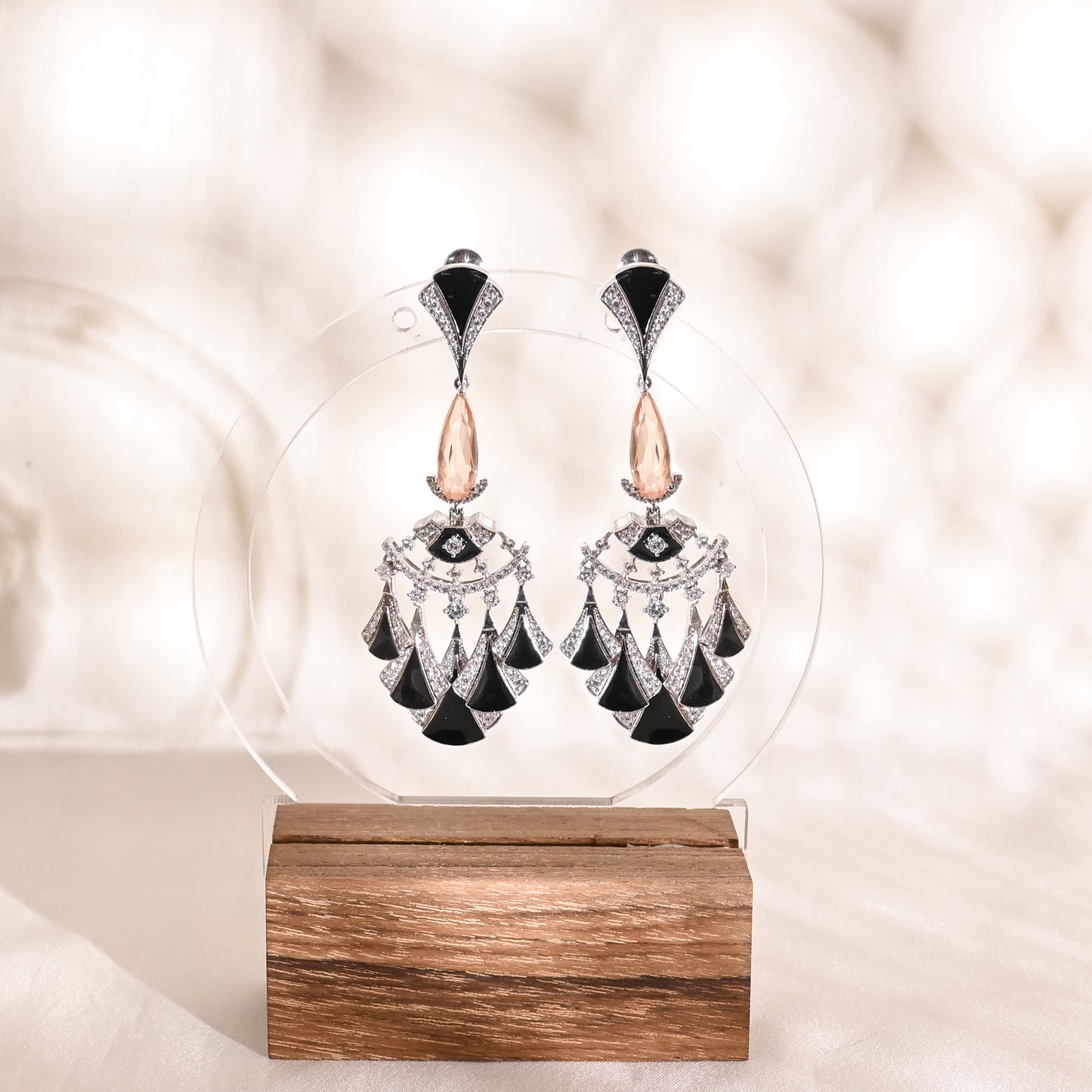 925 Silver Citrine Doublet Earrings | Blue Enamel & CZ Accents | Art Deco Style Sterling Silver Statement Jewelry for Women