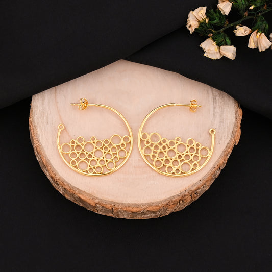 Bubble Brass Hoop Earrings