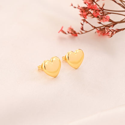 Heart Shape Brass Stud Earring