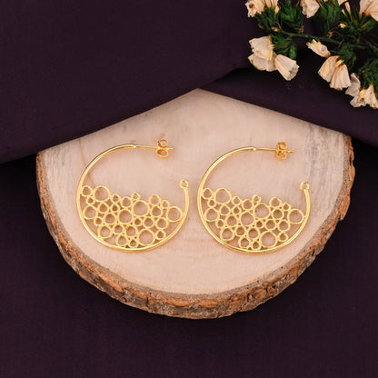Bubble Brass Hoop Earrings