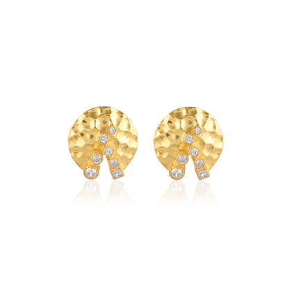 Hammered Textured Disc Stud Earring