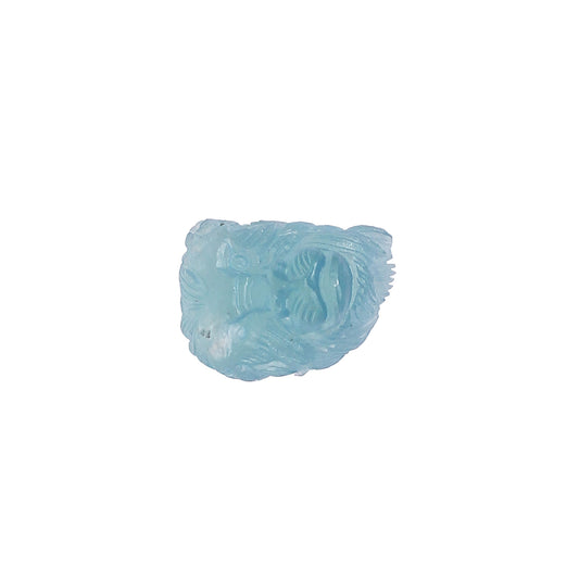 Natural Aquamarine 27.30 Cts Handmade Lion Carving Big Size Rock, Carving Gemstone, Handmade Carving
