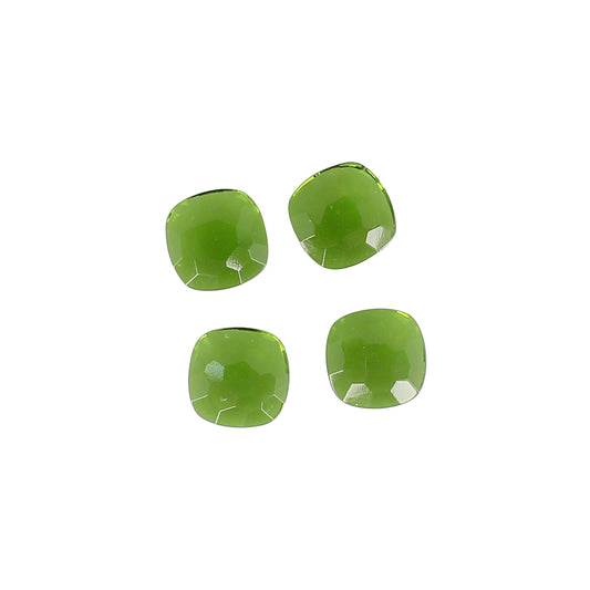 Peridot Hydro 9x9mm Cushion Football Cut 19.80 Cts Wholesale 4 Pcs Gemstone Lot