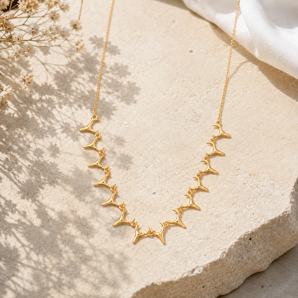 Gold Plated Deer Charm Necklace – Minimalist Deer Statement Necklace for Women