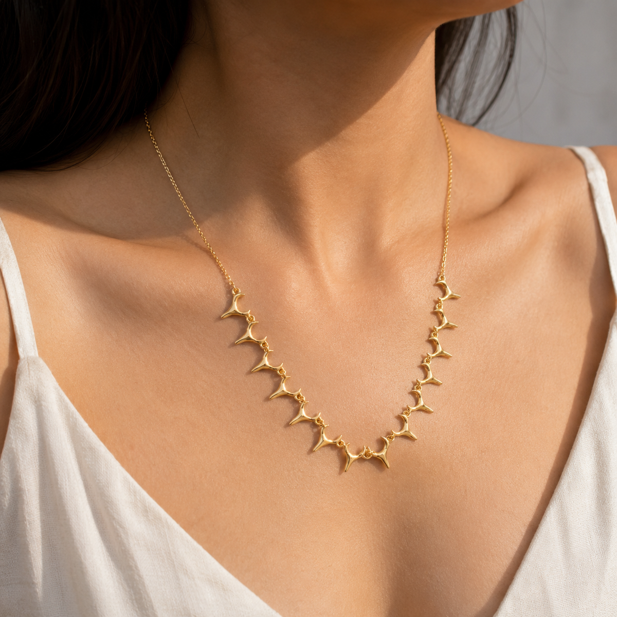 Gold Plated Deer Charm Necklace – Minimalist Deer Statement Necklace for Women
