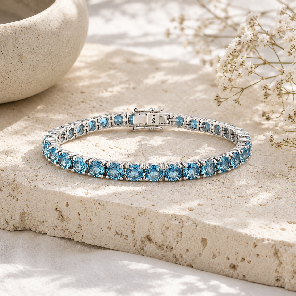 5mm Round Stone Tennis Bracelet in 925 Sterling Silver