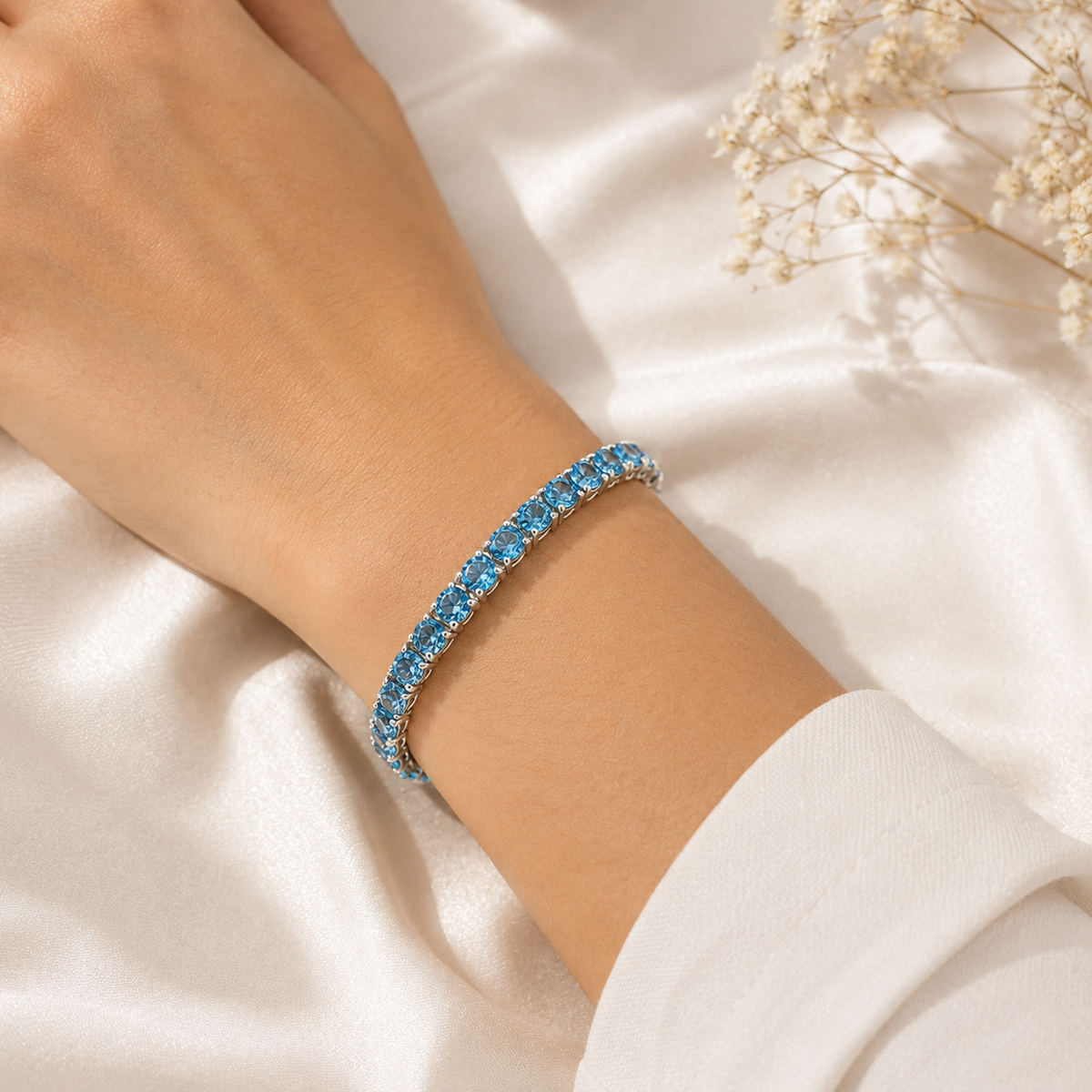 5mm Round Stone Tennis Bracelet in 925 Sterling Silver