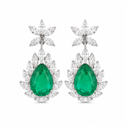 925 Silver Emerald Doublet Teardrop Earrings – Statement Drop Earrings for Women