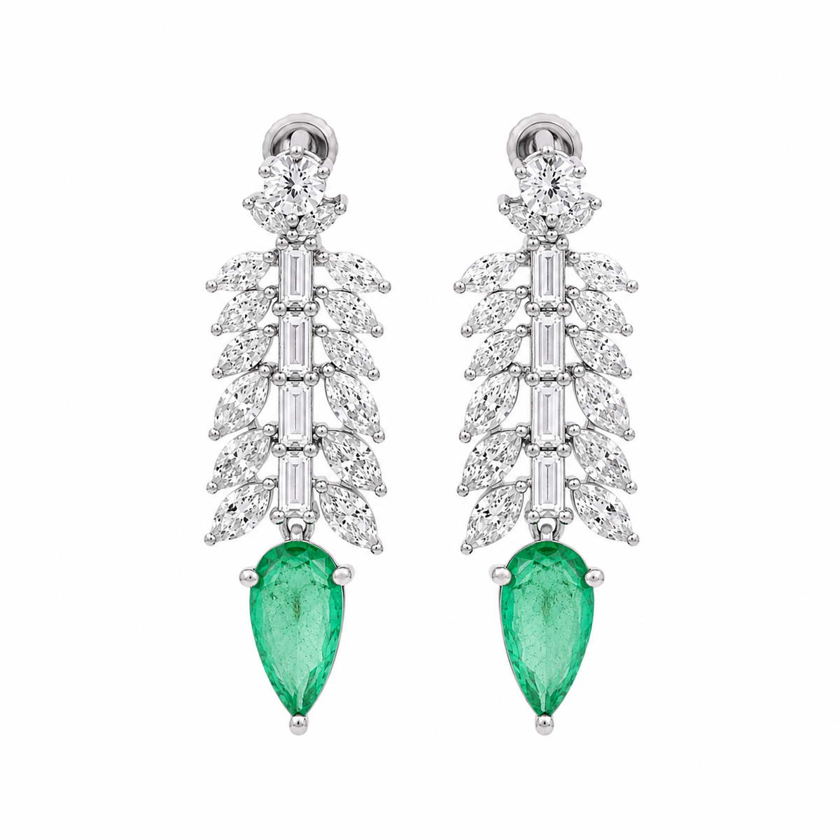 925 Silver Emerald Doublet Drop Earrings – Statement Green Gemstone Earrings for Women