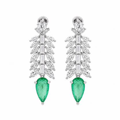 925 Silver Emerald Doublet Drop Earrings – Statement Green Gemstone Earrings for Women