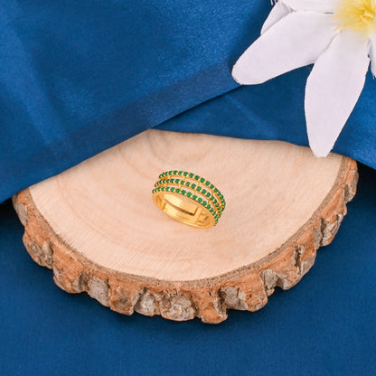 Minimalist 925 Silver Emerald Style Adjustable Ring