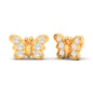 Diamond Butterfly Solid Gold Stud Earring