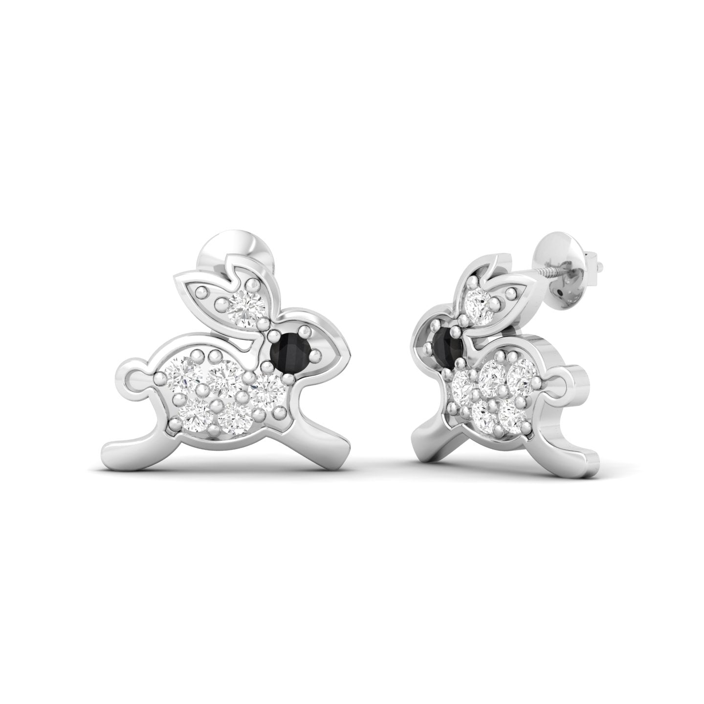 The Rabbit Solid Gold Diamond Stud Earring