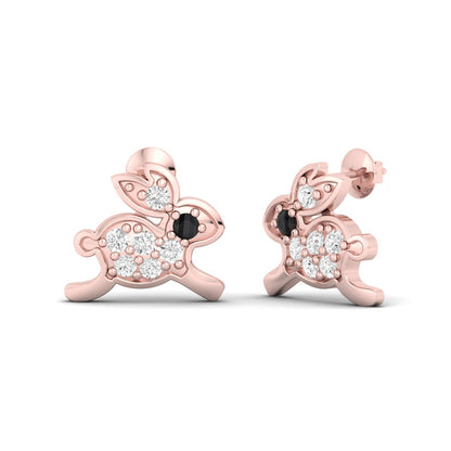 The Rabbit Solid Gold Diamond Stud Earring