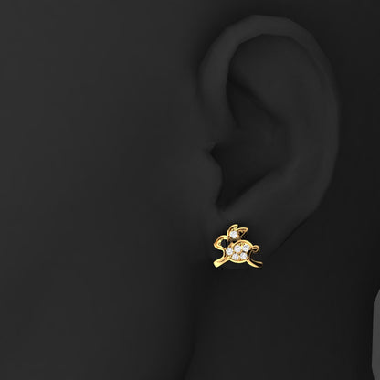 The Rabbit Solid Gold Diamond Stud Earring