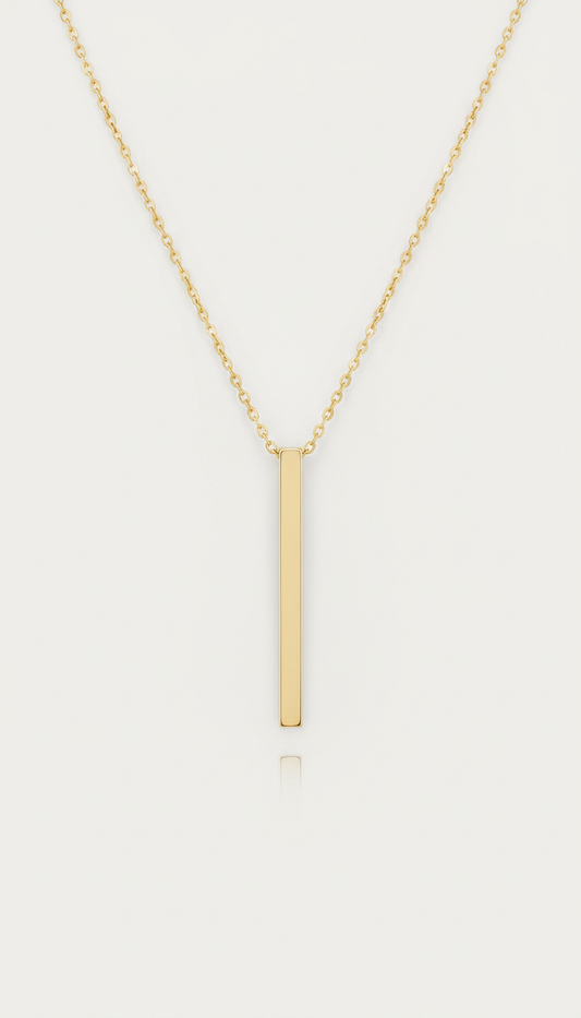 Minimalist Bar Pendant Necklace in Gold