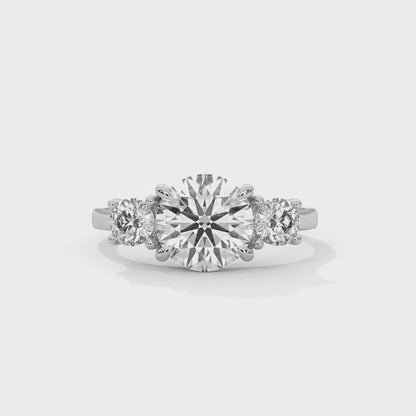 925 Sterling Silver Three Stone Ring – Classic Engagement & Wedding Ring