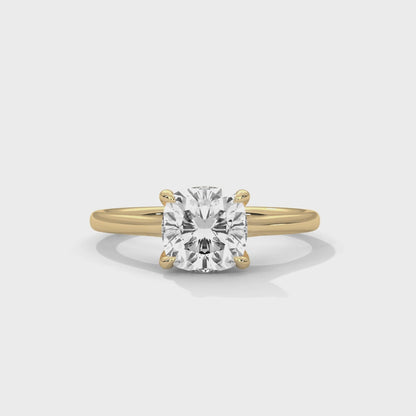 925 Sterling Silver Cushion Cut Solitaire Ring | Classic Engagement Ring for Women