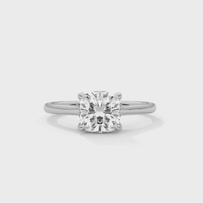 925 Sterling Silver Cushion Cut Solitaire Ring | Classic Engagement Ring for Women