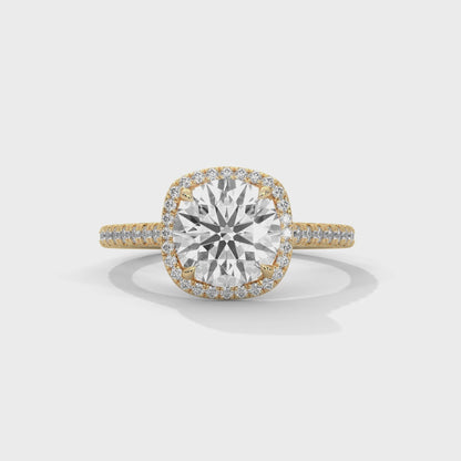 Classic Round Solitaire Ring in 925 Sterling Silver | Gold Finish Bridal Ring